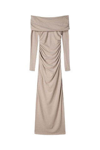 Vestido drapeado - Beige