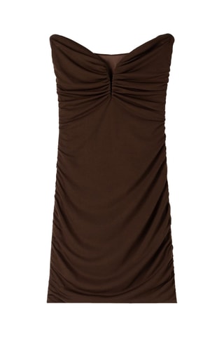 Vestido bustier - Marrón