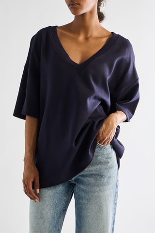 Camiseta oversize - Azul marino