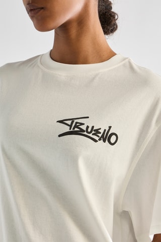 Camiseta oversize Trueno Real gangsta love - Blanco