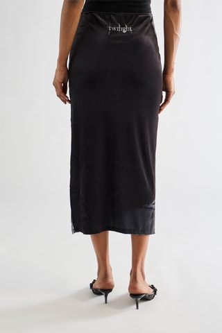 Falda midi de talle alto Twilight - Gris