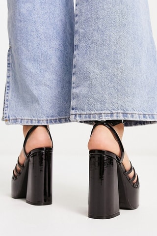 Sandalias con brillo de tacón - Negro