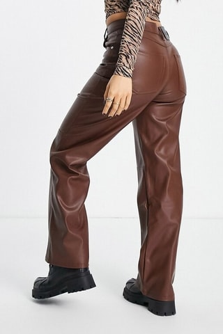 Pantalón de tiro alto - Marrón