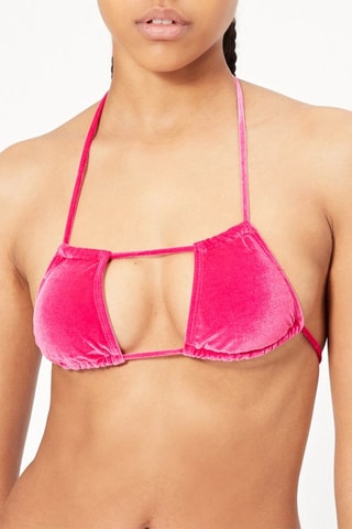 Sujetador de bikini de terciopelo - Fucsia