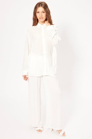 Pantalón wide leg de tiro alto - Blanco