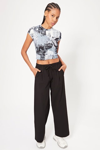 Pantalón fluido tiro alto - Negro