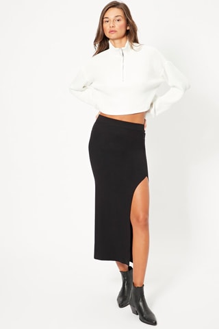 Falda de tubo de talle alto - Negro