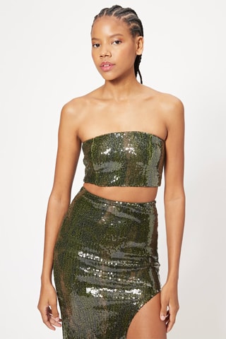 Crop top bustier - Verde oscuro