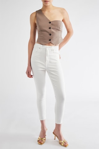Pantalón 7/8 de tiro alto - Blanco