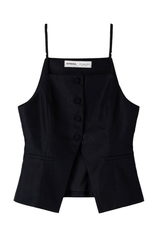 Top de lino - Negro