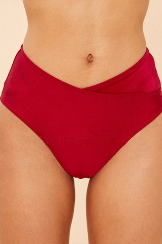 Culotte menstruelle en fibres de bambou taille haute - Rouge - Abondant - Sisters Republic
