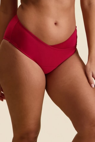 Culotte menstruelle en fibres de bambou taille haute - Rouge - Moyen - Sisters Republic