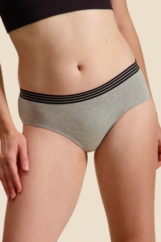 Culotte menstruelle en coton biologique - Gris - Léger - Sisters Republic