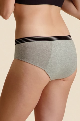 Culotte menstruelle en coton biologique - Gris - Léger - Sisters Republic