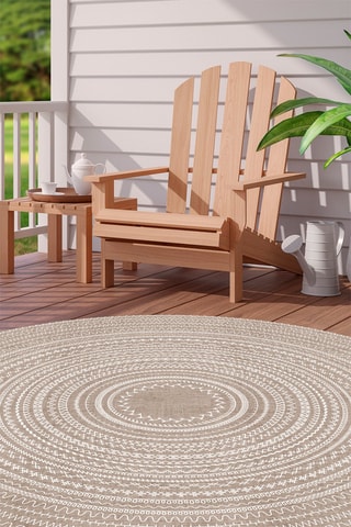 Tappeto in vinile Kamal - Beige e bianco