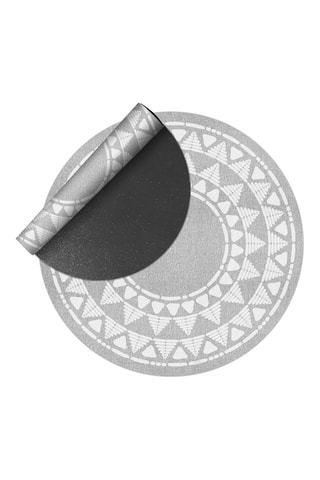 Tappeto in vinile Khamba - Grigio e bianco