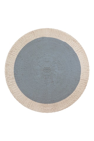 Tappeto in vinile Rattan - Blu e beige
