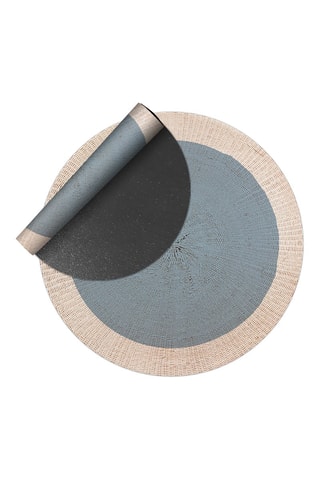 Tappeto in vinile Rattan - Blu e beige