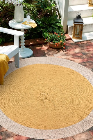 Tappeto in vinile Rattan - Giallo e beige