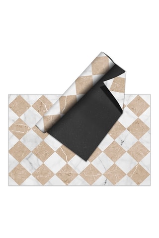 Tappeto in vinile Gadir - Beige e bianco