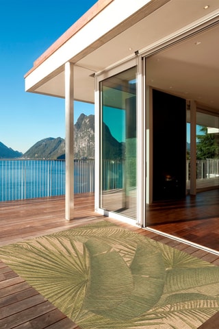 Tappeto in vinile Tropical - Verde e beige