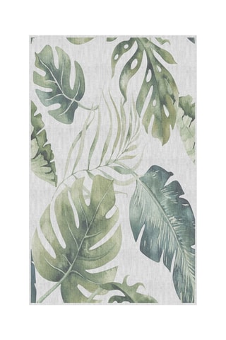 Tappeto in vinile Natural Hojas Verdes - Verde e grigio
