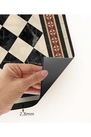 Tappeto in vinile Scacchi - Beige e nero