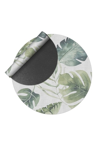Tapis en vinyle Natural hojas verdes - Vert et blanc