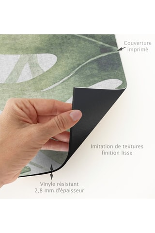 Tapis en vinyle Natural hojas verdes - Vert et blanc
