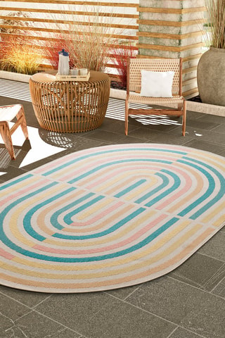 Tapis Manila - Beige et bleu
