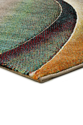 Tapis Libet - Vert foncé et orange 