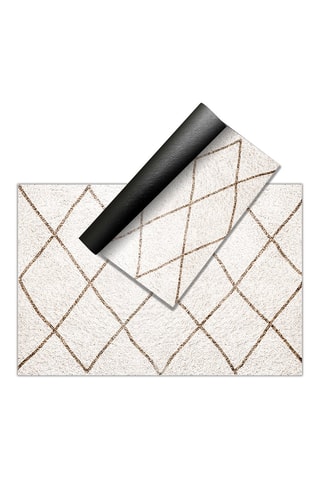 Tapis en vinyle Jalila Blanc et marron