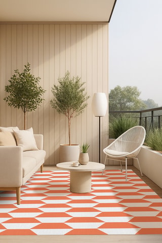 Tapis Hexa Terracotta - Terre cuite