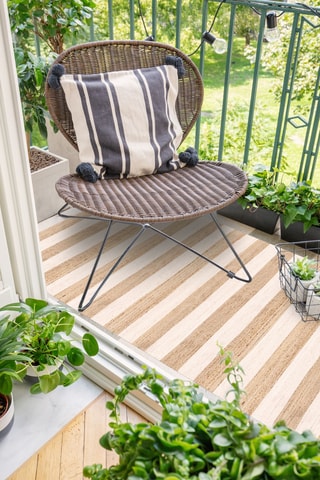 Tappeto Rayas Yute - Beige e marrone