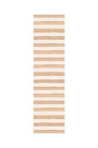Tappeto Rayas Yute - Beige e marrone