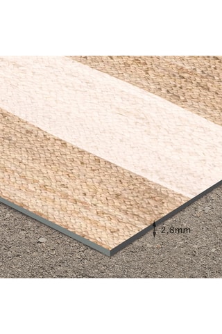 Tappeto Rayas Yute - Beige e marrone