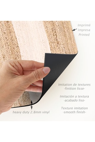 Tappeto Rayas Yute - Beige e marrone