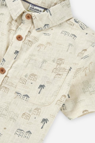 Camicia in lino - Ecrù - Bianco, nero e marrone
