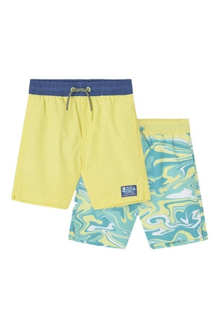 2 shorts - Verde e giallo - Blu, verde e giallo