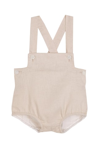 Salopette corta in lino - Beige