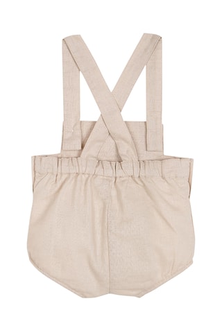 Salopette corta in lino - Beige
