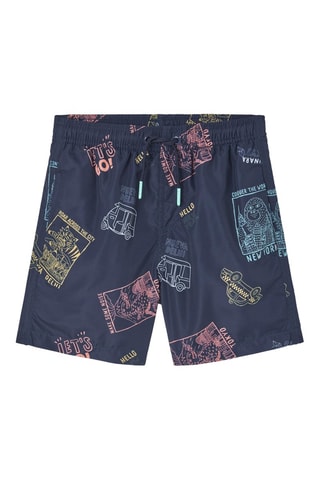 Shorts - Navy - Blu, giallo e rosa