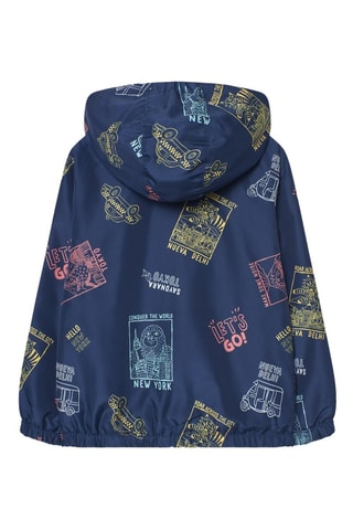 Giacca a vento con cappuccio - Navy - Blu, giallo e rosa