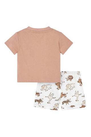 T-shirt e shorts - Arancione chiaro e bianco - Bianco, blu e arancione