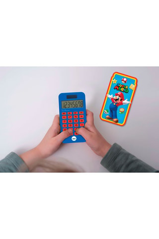 Calculatrice poche avec couvercle de protection Mario - Dès 6 ans