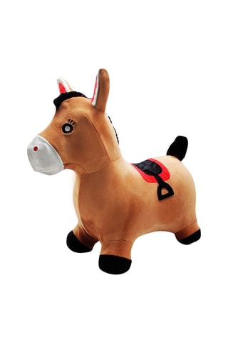 Cheval sauteur gonflable en peluche - Dès 3 ans