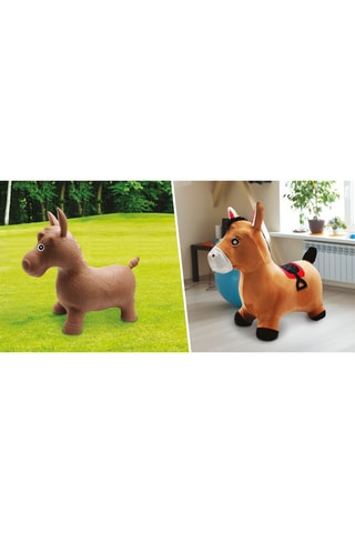Cheval sauteur gonflable en peluche - Dès 3 ans