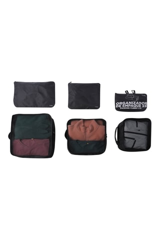6 sets d'organiseurs de voyage - Noir - 29,5 x 40 x 7 cm