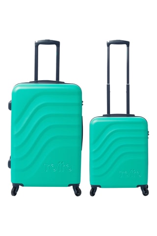 2 valises Bazy (S et M) - Noir et vert - 54 et 68 cm