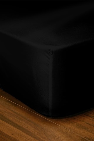 Sábana bajera de algodón 57 hilos/cm² - Negro